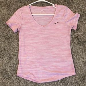 Womens pink Nike dry fit short sleeve t shirt